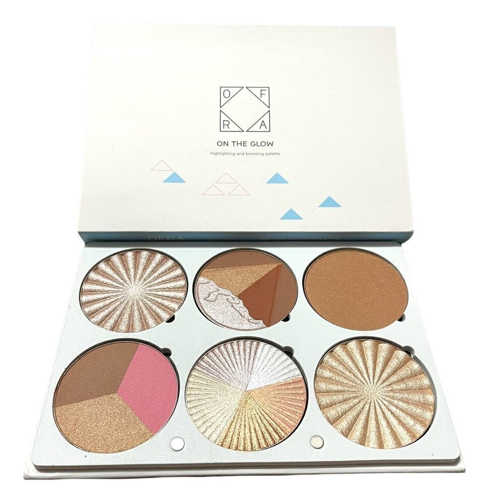OFRA Cosmetics BNIB 6 Full Size Highlighter Blush Bronzer On The Glow Palette